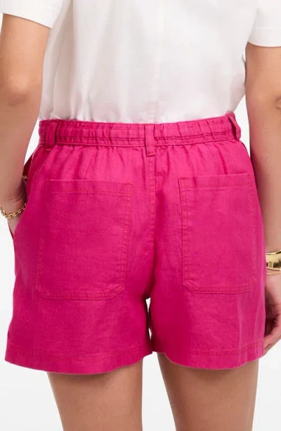 Madewell Drawstring Linen Shorts In Pink