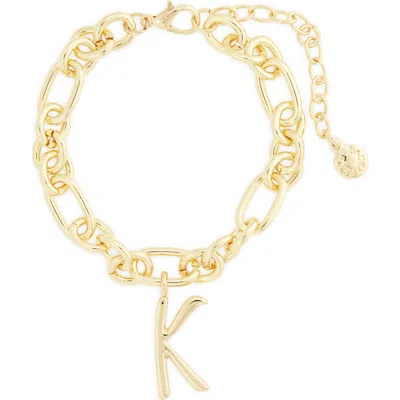 Baublebar Initial Charm Chain Braclet In Gold