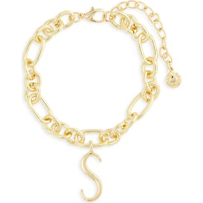 Baublebar Initial Charm Chain Braclet In Gold