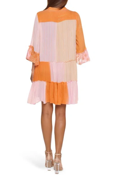 Ranee's Ranees Patchwork Print Tiered Dress In Multi