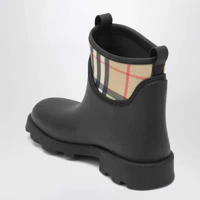 Burberry Marsh Stamp Rubber Ankle Boots In Black