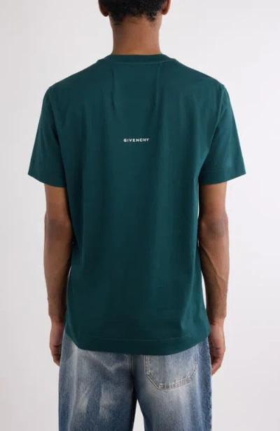 Givenchy 4g Embroidered Short-sleeved T-shirt In Fir Green