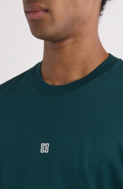 Givenchy 4g Embroidered Short-sleeved T-shirt In Fir Green