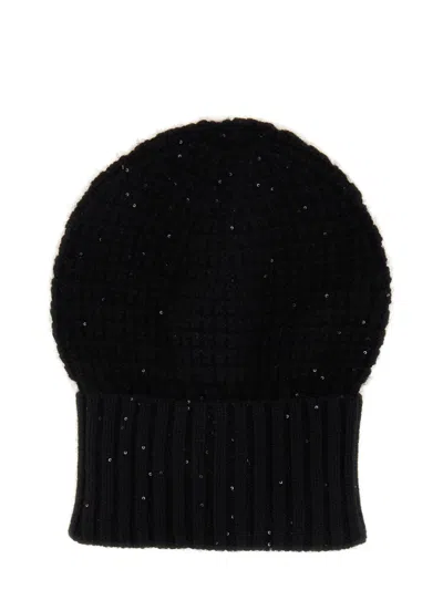 Fabiana Filippi Textured Beanie With Subtle Sequins And Ribbed Cuff