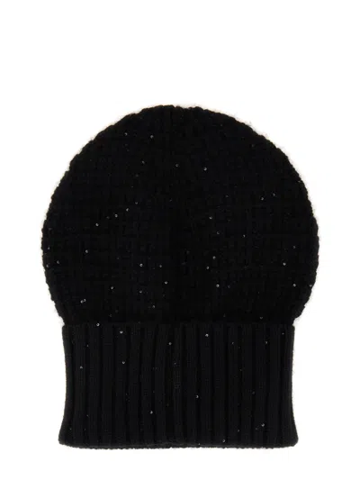 Fabiana Filippi Textured Beanie With Subtle Sequins And Ribbed Cuff