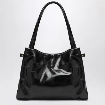 Chloé Black Shoulder Bag With Metallic Charms And Chain Details In Leather Woman In Black