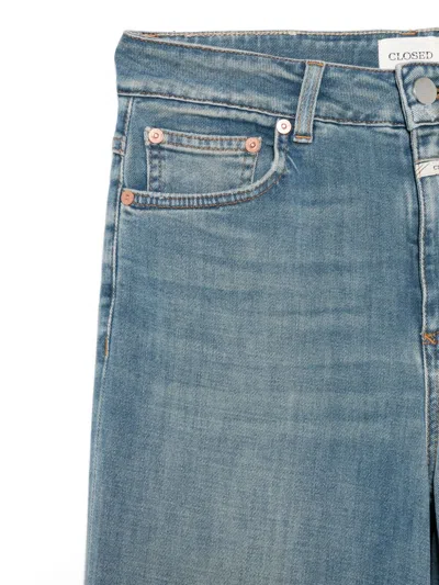 Closed Five-pocket Design Flared Jeans In Blue