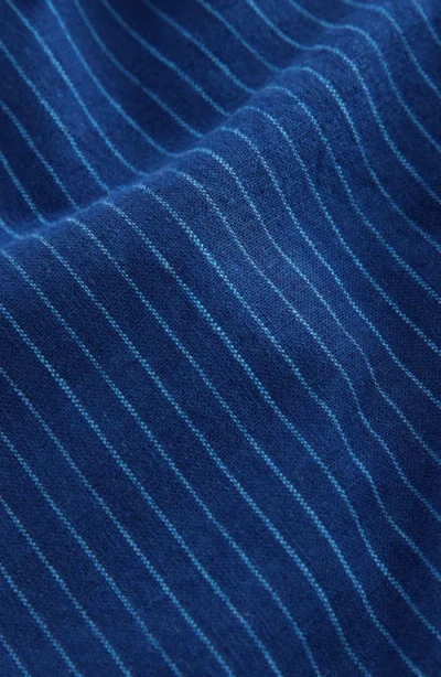 Next Kids' Stripe Linen & Cotton Drawstring Shorts In Blue