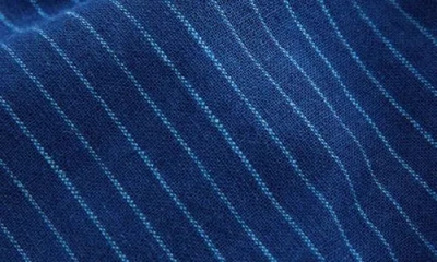 Next Kids' Stripe Linen & Cotton Drawstring Shorts In Blue