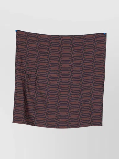 Lanvin Geometric Pattern All-over Print Scarf In Brown