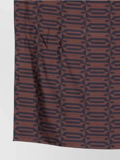 Lanvin Geometric Pattern All-over Print Scarf In Brown