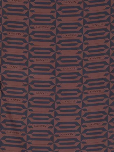 Lanvin Geometric Pattern All-over Print Scarf In Brown