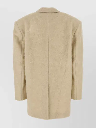 The Andamane Tailored Blend Coat Featuring Notched Lapels In Neutral