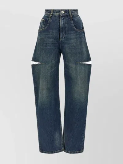 Maison Margiela High-waisted Black Denim Jeans With Relaxed Straight-leg Fit In Blue