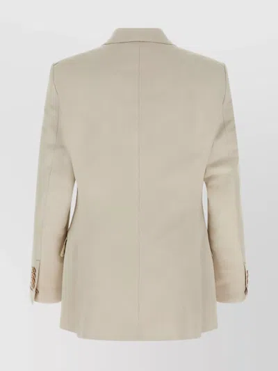 Tom Ford Double-breasted Tailored Blazer Featuring Back Vent In Neutral