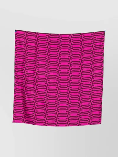 Lanvin Geometric Pattern Lightweight Rectangular Scarf In Pink