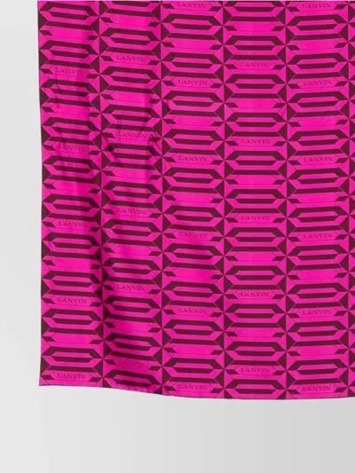 Lanvin Geometric Pattern Lightweight Rectangular Scarf In Pink