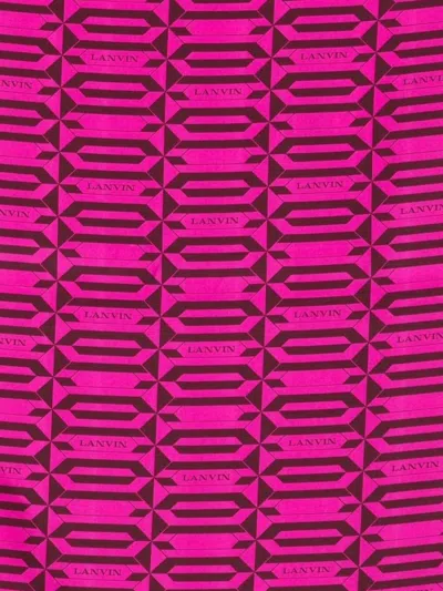 Lanvin Geometric Pattern Lightweight Rectangular Scarf In Pink