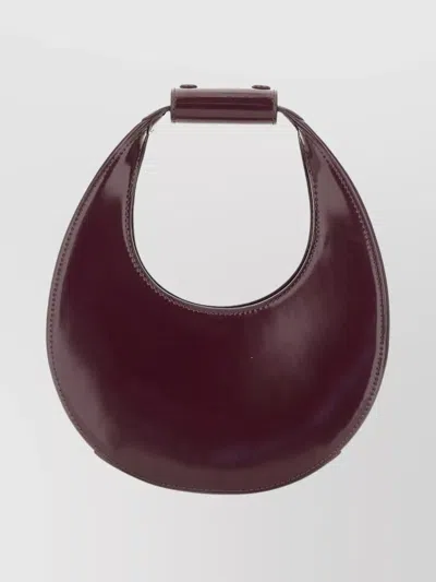 Staud Moon Mini Glossed-leather Tote