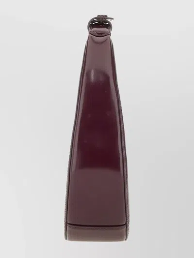 Staud Moon Mini Glossed-leather Tote