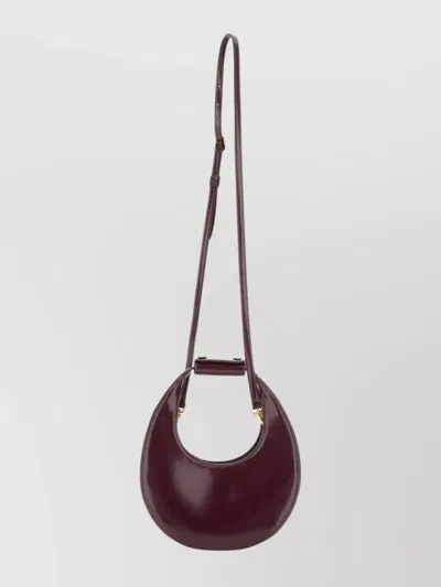 Staud Moon Mini Glossed-leather Tote