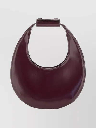 Staud Moon Mini Glossed-leather Tote
