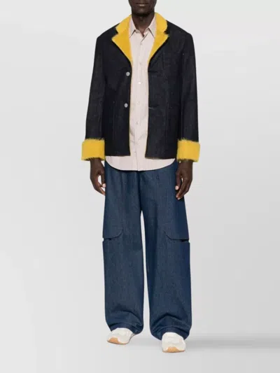 Kenzo Crewneck Jacket With Notched Lapels And Pockets In Black