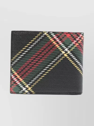 Vivienne Westwood Bi-fold Wallet With Tartan Plaid Design In Multi