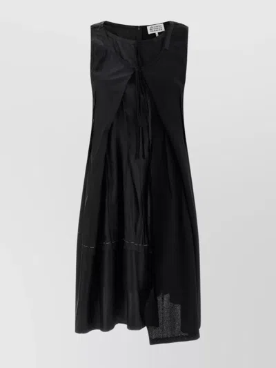 Maison Margiela Anonymity Of The Lining Asymmetrical Wool Dress In Black