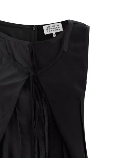 Maison Margiela Anonymity Of The Lining Asymmetrical Wool Dress In Black