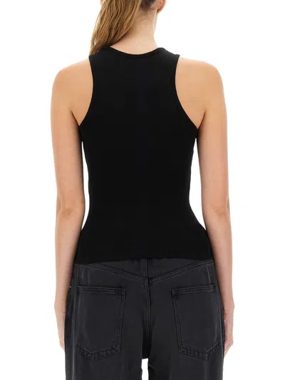 Vivienne Westwood Fitted Black Sleeveless Top With High Neckline In Black