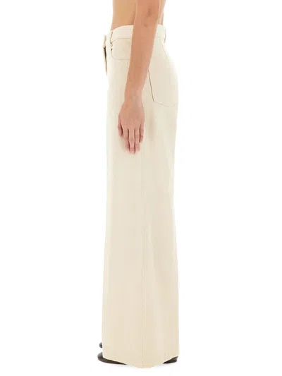 Aspesi High-waisted Wide-leg Pants With Belt Loops And Seam Details In Neutral