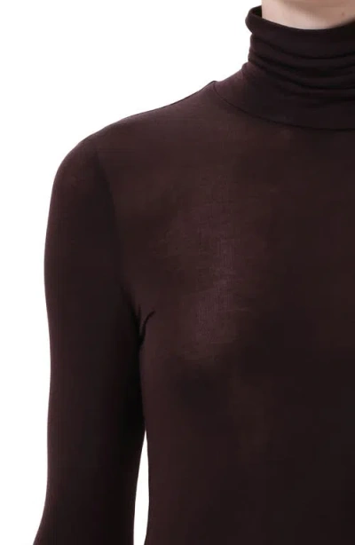 Agolde Pascale Jersey Turtleneck Top In Brown