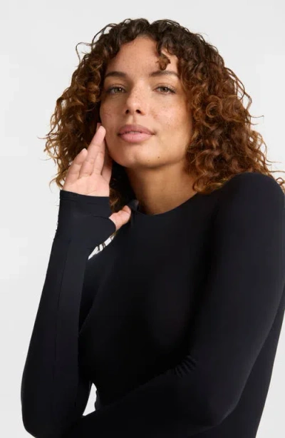 Commando Ballet Thumbhole Cuff Bodysuit In Black