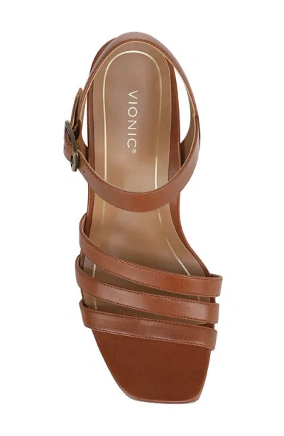 Vionic Nora Ankle Strap Sandal In Brown