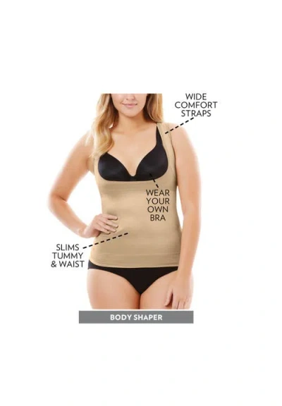 Secret Solutions Power Shaper Firm Control Wear-your-own-bra Shaper Tank In Black