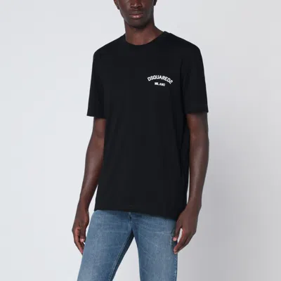 Dsquared2 Regular Fit Cotton T-shirt In Black
