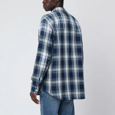 Dsquared2 Checked Pattern Shirt With Pockets And Collar In Blue