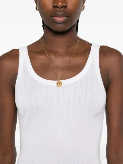 Elisabetta Franchi Wool Blend Tank Top In White