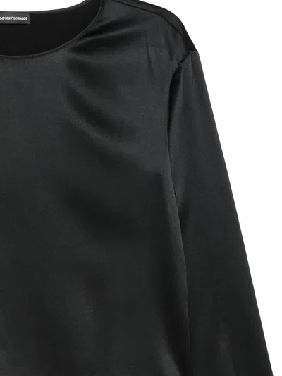 Emporio Armani Silk Top In Black