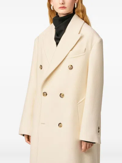 Ami Alexandre Mattiussi Ami Paris Women Long Double-breasted Coat In Neutral