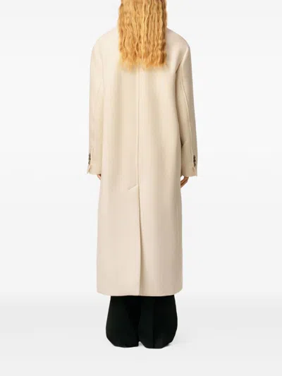 Ami Alexandre Mattiussi Ami Paris Women Long Double-breasted Coat In Neutral