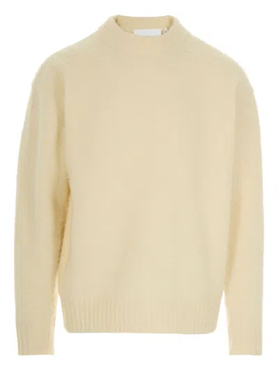 Axel Arigato Patch Beyond Crew Neck Sweater With Ribbed Hem In White