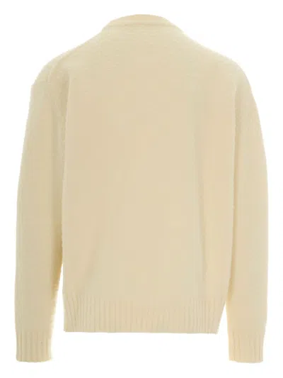 Axel Arigato Patch Beyond Crew Neck Sweater With Ribbed Hem In White