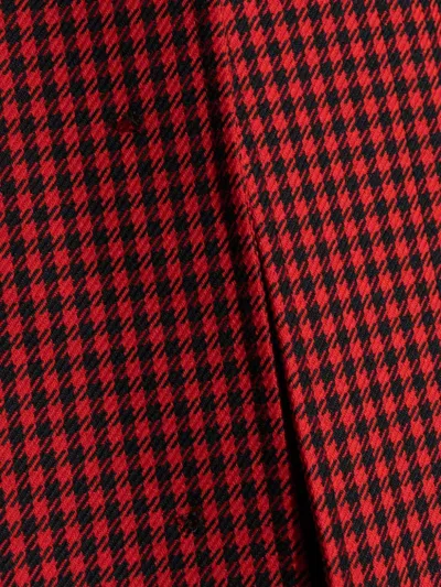 Balenciaga Houndstooth-pattern Belted Coat In Red