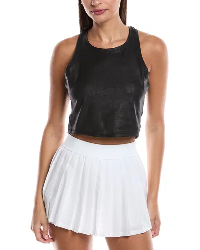 Yogalicious Disco Foil Crop Top In Black