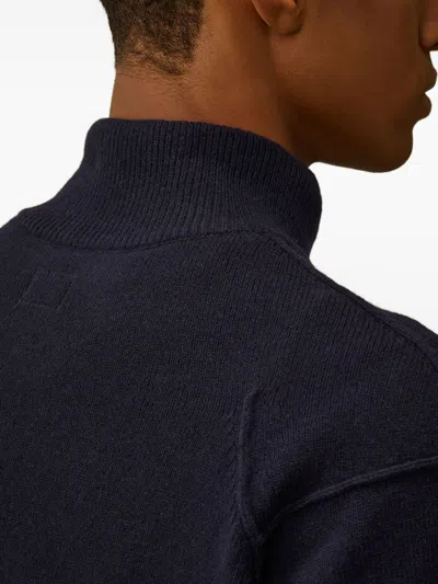 C.p. Company Wool Blend Cardigan In Blue