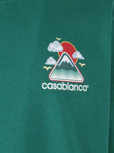 Casablanca Montagne Ondulee Crewneck T-shirt In Green