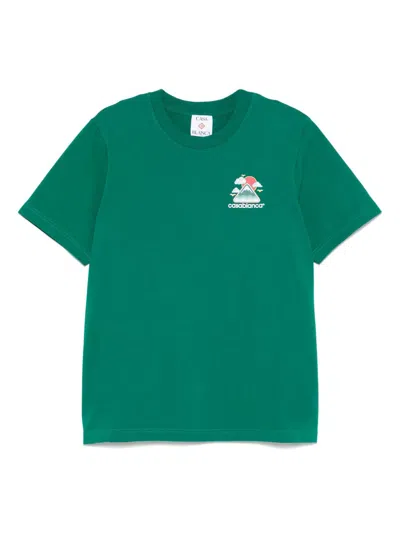 Casablanca Montagne Ondulee Crewneck T-shirt In Green