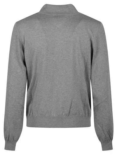 Celine Men Cotton Polo Shirt With Triomphe Detail In Gray